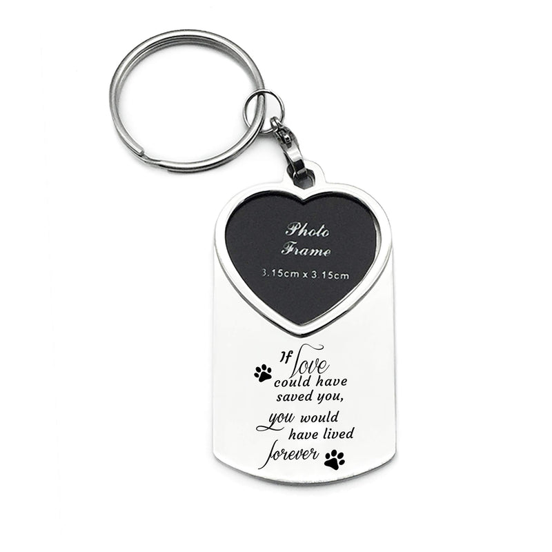[Australia] - WIEZO-USA Pet Dog Memorial Gifts - Remembrance Picture Frame Keychain - If Love Could Have Saved You Pet Frame, Paw Keychain 
