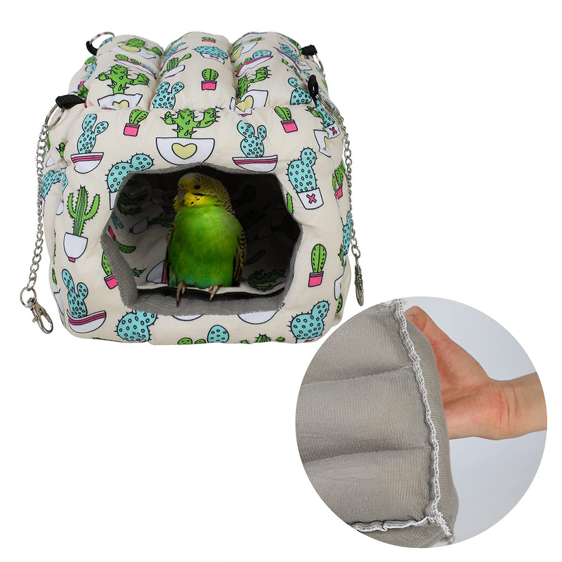 Lifemaison Plush Snuggle Bird Hammock Hanging Snuggle House Bird Parrot Nest Hideaway Winter Warm Bird Nest House Shed Hut Bird Bed Cave Finch Cage for Macaw Budgies Parakeet Cockatiels Cockatoo L Cactus - PawsPlanet Australia