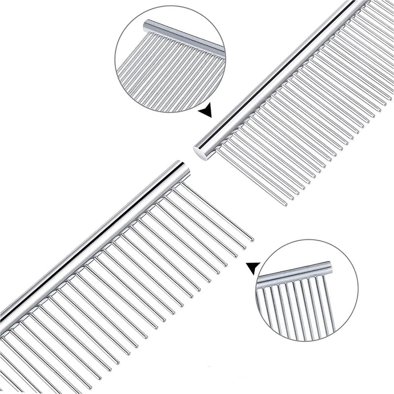 4 pieces pet comb, pet combs, dog comb, for pet hair, pet bathing, daily care of pet life (silver)... - PawsPlanet Australia
