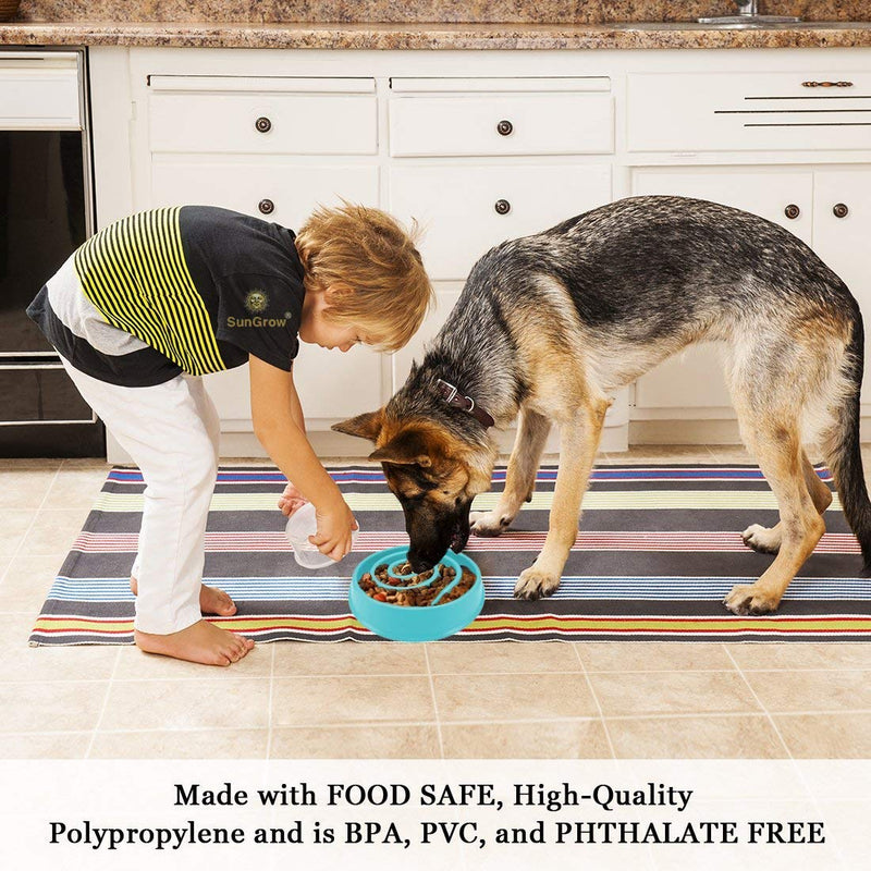 [Australia] - SunGrow Slow Dog Feed Bowl, 7.5 Inches in Diameter, Prevents Canine Obesity, Promotes Fun, Interactive, Slow Eating, Curb Appetite, Enriches Dog’s Meal Time, Protect from Choking, 1 Piece 