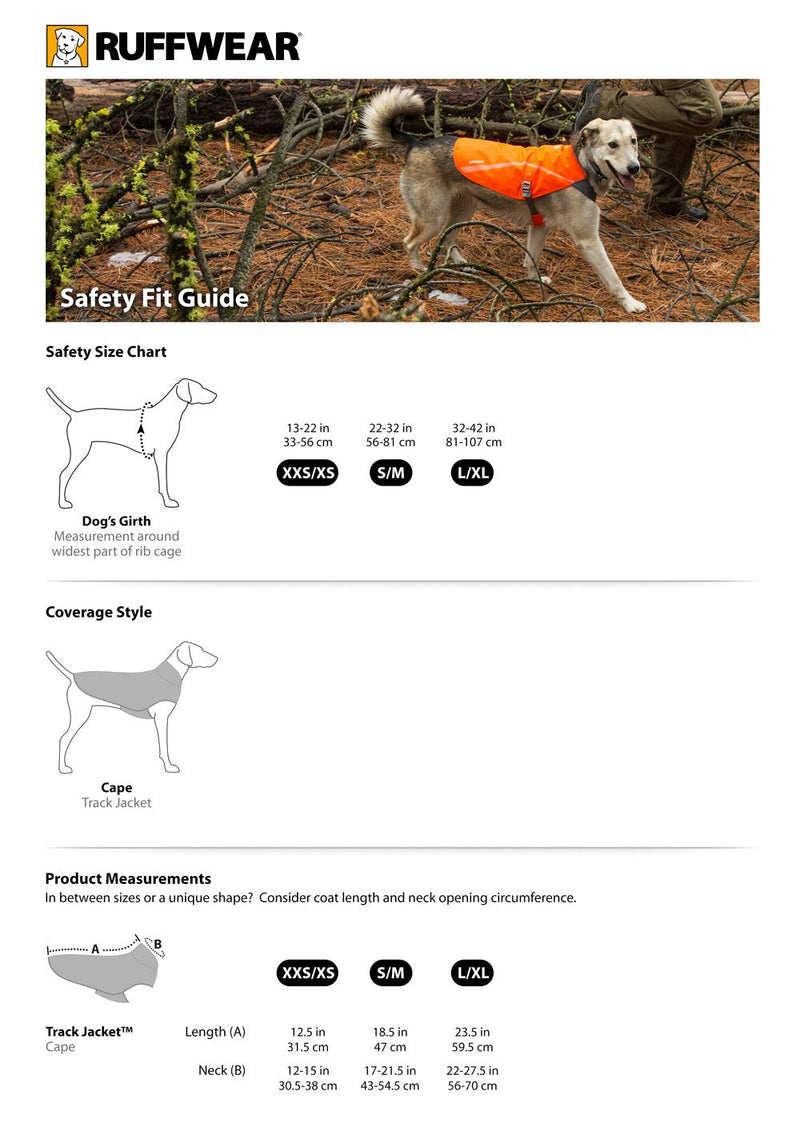 Ruffwear Track Jacket for Pets, XX-Small/ X-Small, Blaze Orange XX-Small/X-Small - PawsPlanet Australia