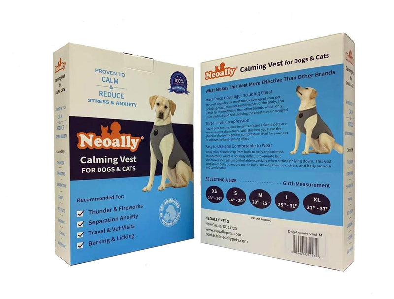 Neoally Dog anxiety jacket calming vest with most torso coverage including chest for best calming effect, 3-level adjustable compression thunder shirt for dogs medium - PawsPlanet Australia