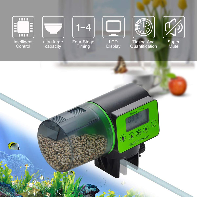 Podazz Automatic Aquarium Fish Feeder, Moisture-Proof Electric Auto Fish Feeder,Aquarium Tank Timer Feeder Vacation &Weekend Fish Food Dispenser (Green-1) - PawsPlanet Australia