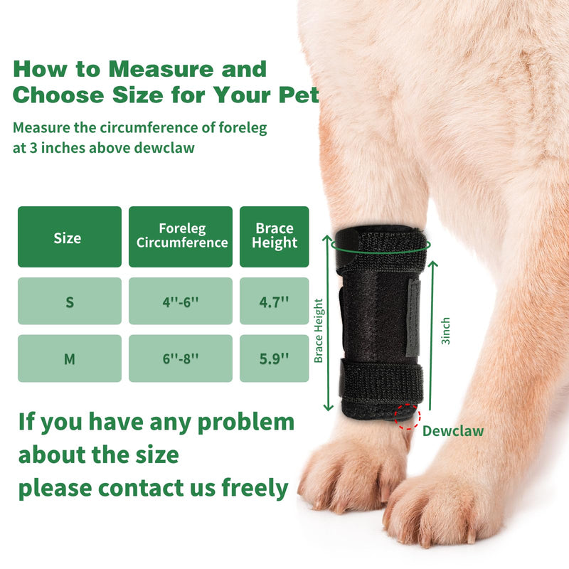 Dog Leg Brace for Front Back Ankle, 1 Pair Dog Front Leg Brace with Spring Insert, Dog Acl Brace Hind Leg for Carpal Support, Dog Leg Sleeve for Carpal Support Prevents Injuries & Sprains,S S - PawsPlanet Australia