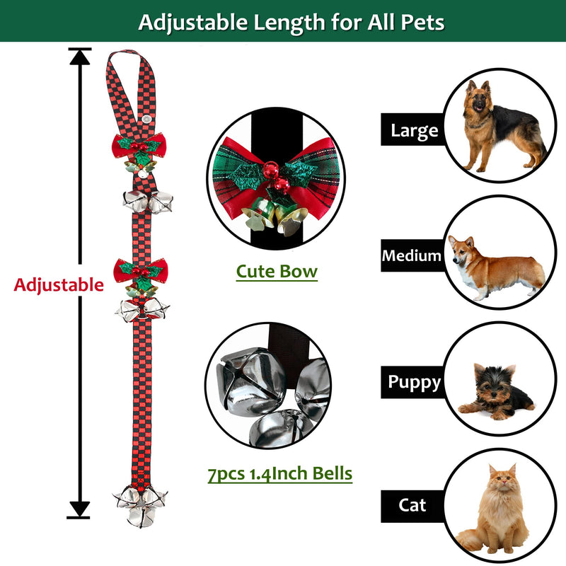 Dog Bell for Door Potty Training with Christmas Bowknot Decoration,Bells for Dogs to Ring to Go Outside,Adjustable Doorbells, Doggie Door Bell Ringer, Puppies Housebreaking Supplies Tools - PawsPlanet Australia
