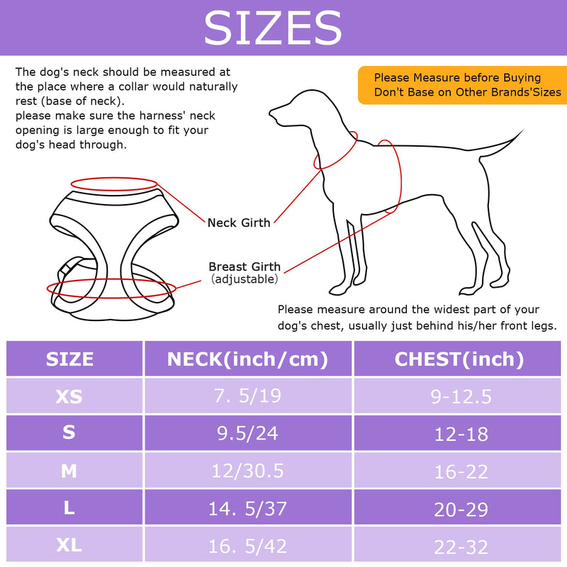 Bling Mermaid Dog Harness No Pull Breathable Puppy Cat Dog Vest Harnesses for Small Medium Large Dogs (Large(Chest:15-25"), Purple Harness and Leash) Large(Chest:15-25") - PawsPlanet Australia