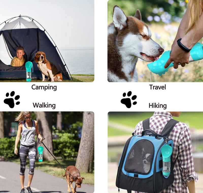 [Australia] - GARTPOT Dog Water Bottle for Walking, 10.58oz Pet Cat Dog Water Dispenser Portable Dog Bowl Water Bottle with Eco Bag & Shovel, Best Dog Accessories Gifts for Travel Hiking Camping Blue 