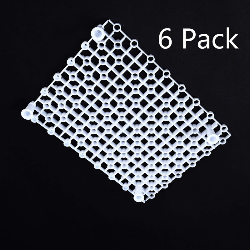 JIH 6 Pack Aquarium Grid Divider Tray for Mixed Breeding, Fish Tank Egg Crate,Very Sturdy Filter Bottom Isolate with Supporty Feet - PawsPlanet Australia