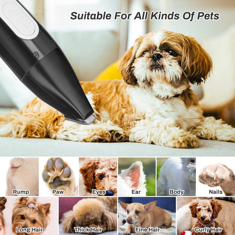 Number-one Electric Dog Clippers Pet Nail Grinders, 2 in 1 Rechargeable Low Noise Pet Hair Trimmer, Electric Dog Nail File with 3 Speeds Cordless Dog Trimmer, Pet Grooming Kit for Hair Around Face - PawsPlanet Australia