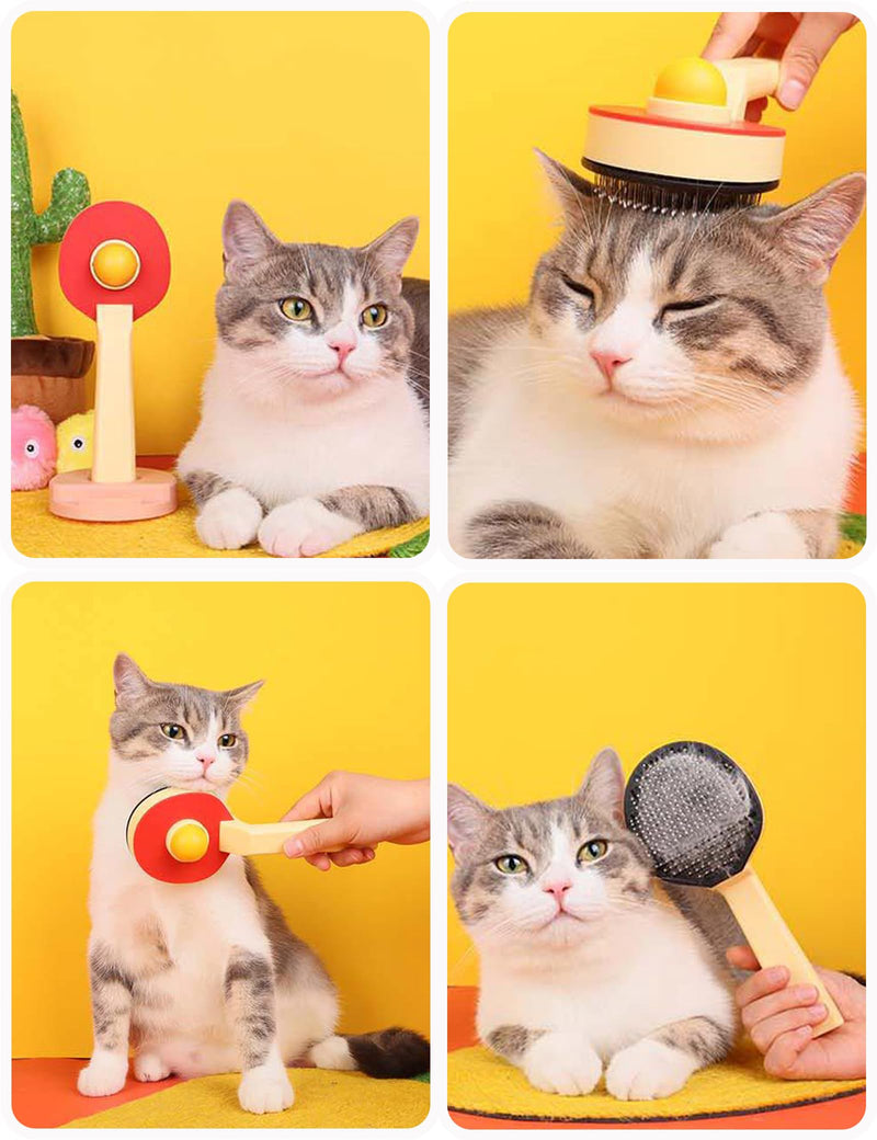 ZEWZE Cat Brush Dog Brush, Table Tennis Pet Brush, Self-Cleaning Brush for Pet Grooming to Remove Loose Fur and Dirt, for Long Hair and Short Hair... - PawsPlanet Australia