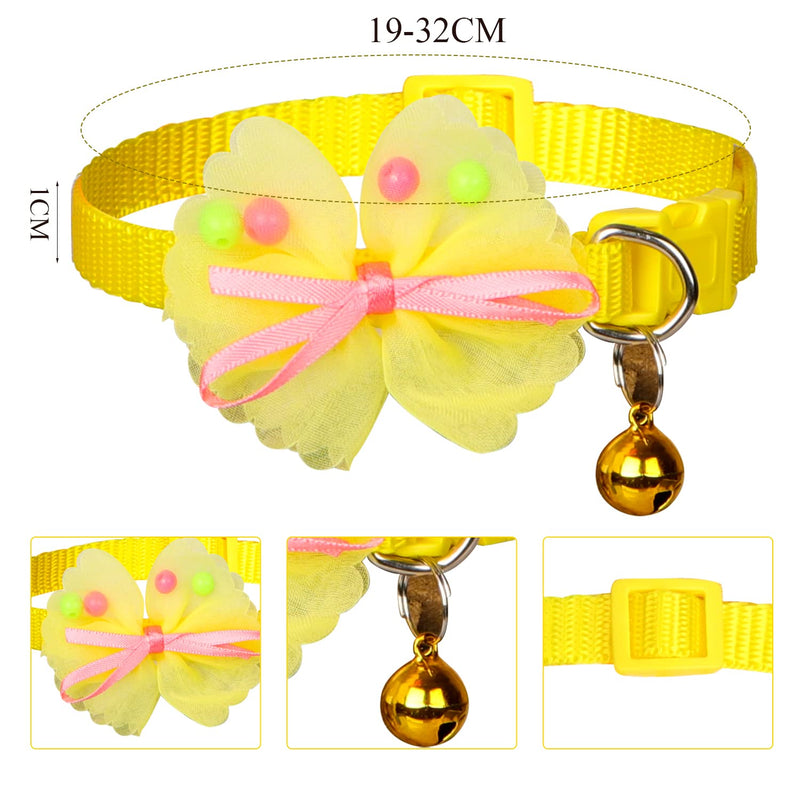 Cat Collar Pack of 3 Cat Collars with Safety Clasp Cat Collars Cat Collar Adjustable 19-32 cm Cat Collar Cute Kitten Collars for Pets Cats and Puppies - PawsPlanet Australia