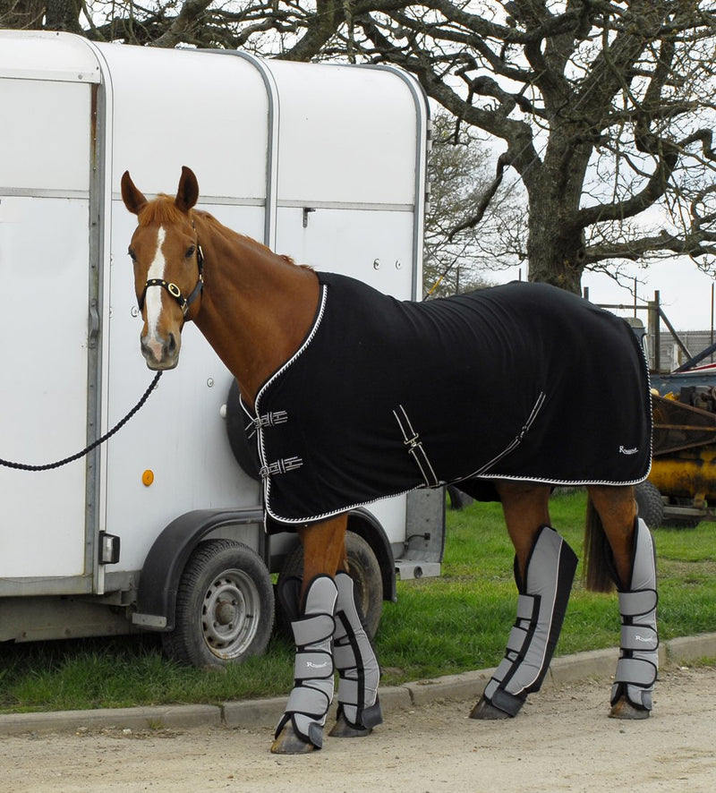 Rhinegold Elite Full Length Travel Boots - Set of 4 Silver / Black - PawsPlanet Australia