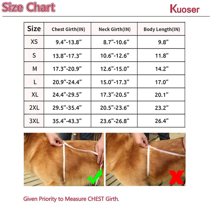 Kuoser Cozy Waterproof Windproof Reversible British Style Plaid Dog Vest Winter Coat Warm Dog Apparel for Cold Weather Dog Jacket for Small Medium Large Dogs with Furry Collar (XS - 3XL) X-Small (Pack of 1) Blue - PawsPlanet Australia