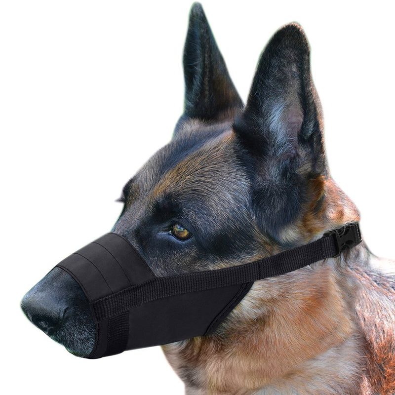 CollarDirect Adjustable Dog Muzzle Small Medium Large Dogs Set 2PCS Soft Breathable Nylon Mask Safety Dog Mouth Cover Anti Biting Barking Pet Muzzles Dogs Black Red M/L 1Black & 1Red - PawsPlanet Australia