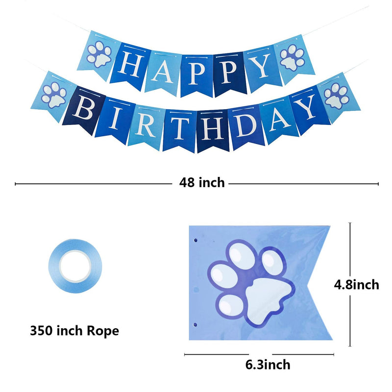 TCBOYING Dog Birthday Bandana, Dog Birthday Boy Hat Scarfs Flag Balloon with Cute Doggie Birthday Party Supplies Decorations(11-Piece Set) (Blue) - PawsPlanet Australia