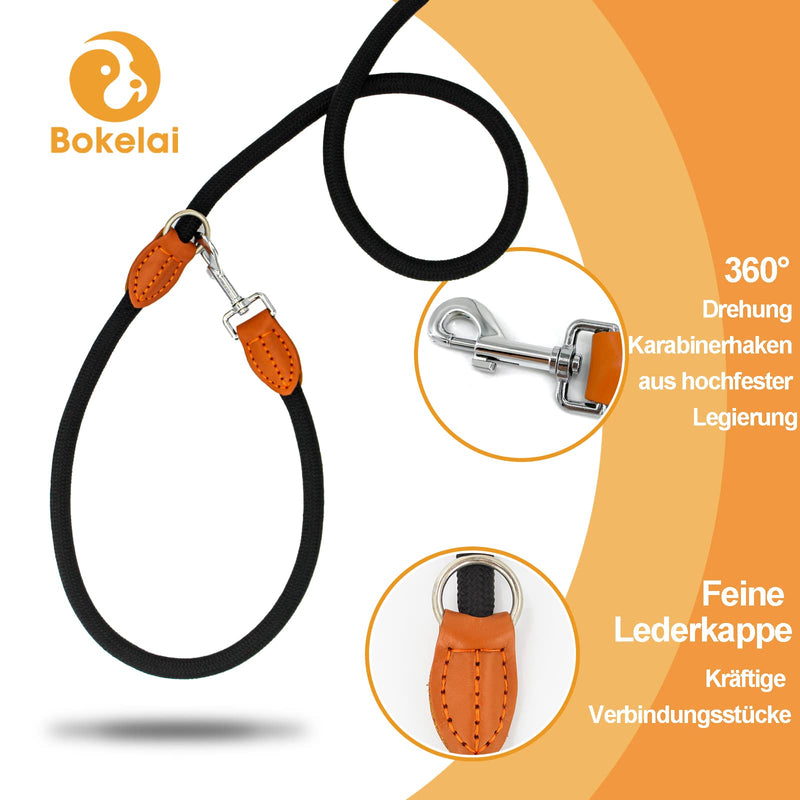 Dog Lead Double Lead for Small Medium Dogs Lead 3 m Adjustable with 2 Carabiners Leash Dog Training Lead Dog Lead Multifunctional 3 Meters Long x 1.0 cm Black 3 m x 10 mm - PawsPlanet Australia