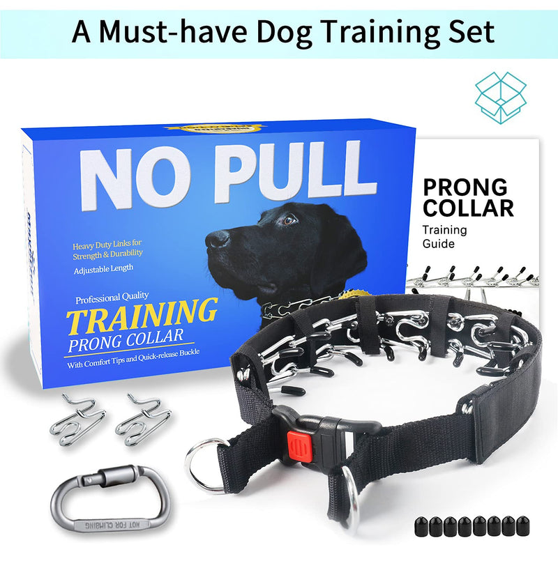 No Pull Dog Collar, Dog Training Collar with Comfort Tips and Quick Release Snap Buckle for Small Medium Large Dogs Small,2.5mm,15.7-Inch,10-14"Neck Black - PawsPlanet Australia