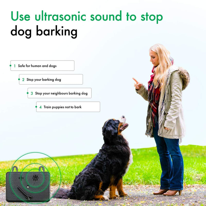 Anti Bark Anti Barking Device for Dogs - Box Device, Stop Barking Dog Devices. Dog Bark Control, Bark Deterrent Outdoor, Neighbors Dog Silencer and Short Range No Bark Gadget. (Black) - PawsPlanet Australia