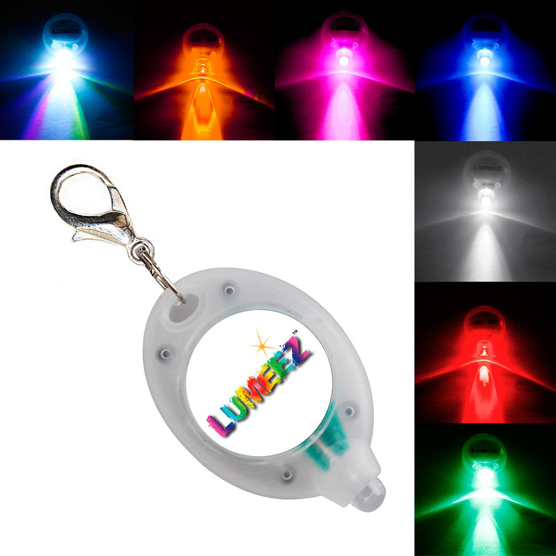 Lumeez Dog Collar Light Flashing or Coloured LED Safety Lights Clip On Water Resistant With Replaceable Batteries Made White - PawsPlanet Australia