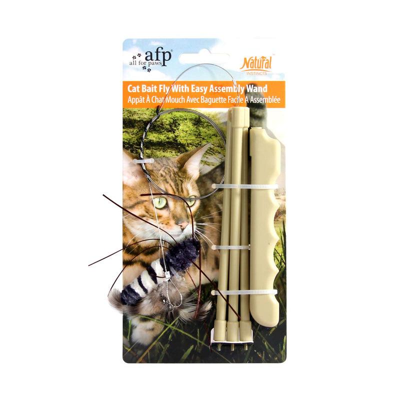 ALL FOR PAWS Assemblable Funny Cat Teaser With Simulation Fly, Cat Toys Wand Charmer Wand Funny Cat Stick Sea Rod Like Cat Feather Playing Toy Pet Companion Toys - PawsPlanet Australia