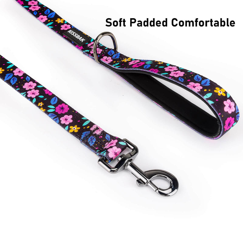 KISSBAK Dog Leash for Small-Medium-Large Dogs - Comfortable Padded Handles,Premium Floral Sunflower Dog Training Leash,Walking Lead for Dogs (Floral, Large (1 Inch x 6 Feet)) Large (1 Inch x 6 Feet) - PawsPlanet Australia