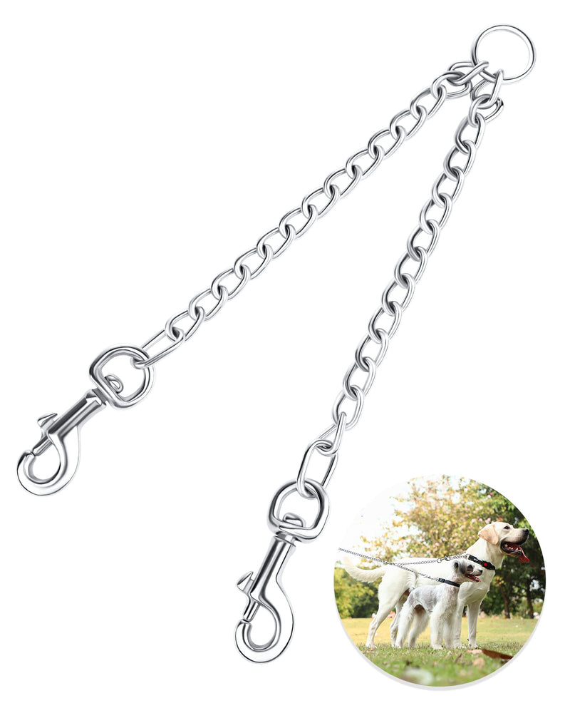 HAPPY HACHI Double Dog Heavy Duty Steel Chain Lead Hiking Leash for 2 Dogs M-3.5mm*60cm - PawsPlanet Australia