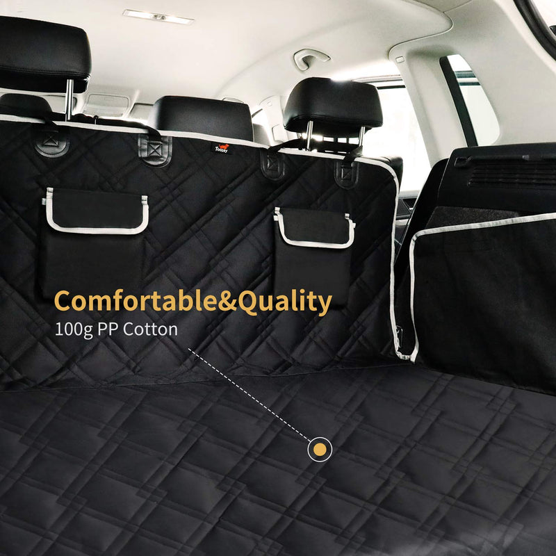 Toozey Complete Car Boot Protector for Dogs, 4 Layers Quilted & Durable Car Boot Dog Blanket with Side and Bumper Protector, Tearproof/Waterproof/Slip-proof/Hair-proof, Easy to Clean, Black 185*103cm - PawsPlanet Australia