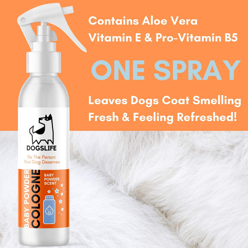 Baby Powder Dog Cologne | Replenishes, Deodorises & Conditions Coats | 2-in-1 Cologne & Conditioner | Natural Lasting Cologne For Dogs | 250ml Perfume Spray For Dogs & Puppies Baby Powder - PawsPlanet Australia