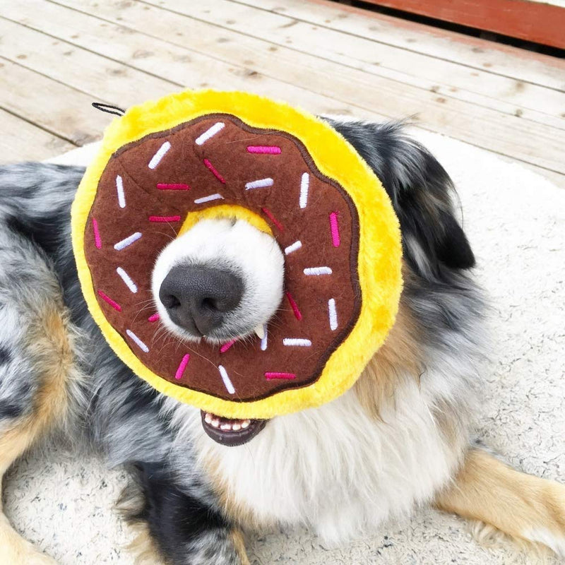 Chocolate Dog Donut Squeaky Plush Dog Toy & SPOT Fun Food Taco 6" Plush Dog Toy - PawsPlanet Australia