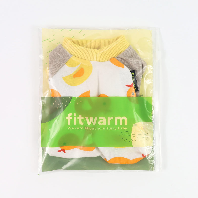 Fitwarm 100% Cotton Soft Dog Pajamas Cute Duck Breathable Pet Clothes Stretchy Puppy Onesie Doggie PJS Yellow XS X-Small - PawsPlanet Australia