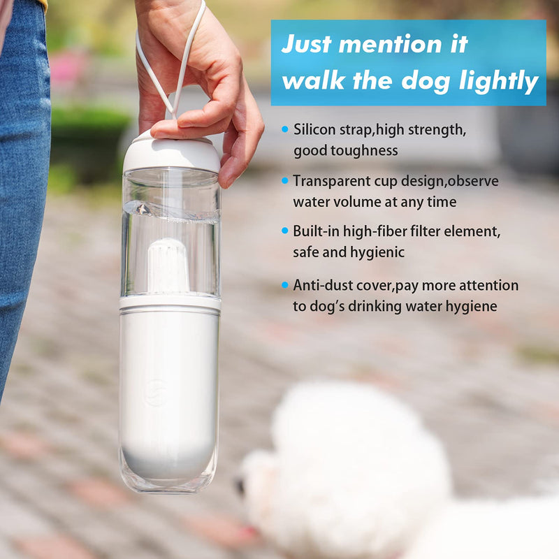 PUPPYCUTE Dog Water Bottle ,Dog Water Dispenser with Filter,Top water injection design,Anti-dust Cover,Leak Proof,Portable Pet Bottle for Walking, Hiking, Travel,Food Grade Materials BPA Free Blue - PawsPlanet Australia