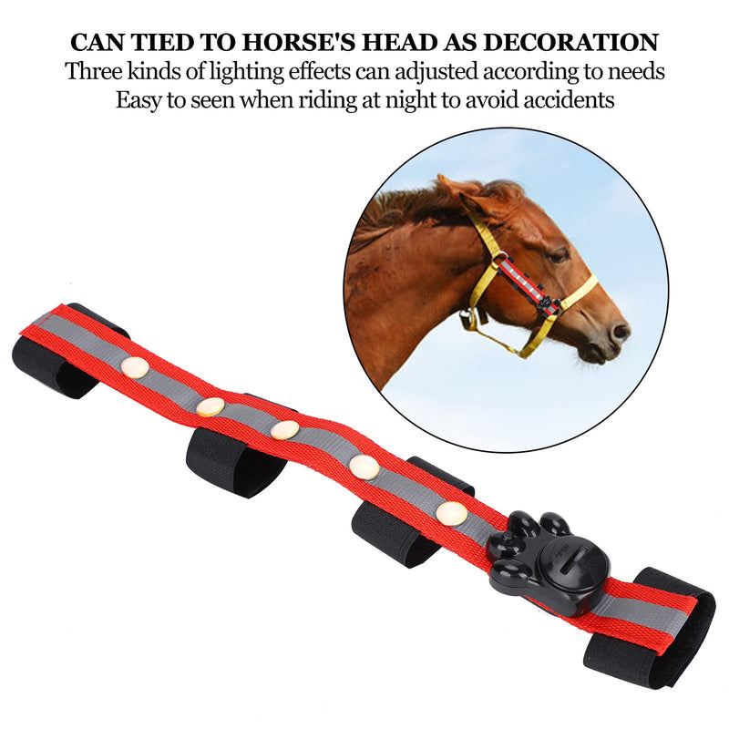 Zerodis Equestrian Horse Headband LED Decoration Red Sports Pet Horse Riding Exercise Supplies for Running Hiking Outdoor Sports - PawsPlanet Australia