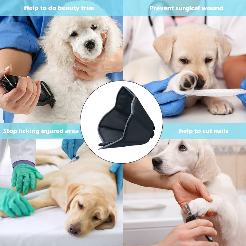 Dog Cone, Soft Pet Recovery Collar After Surgery, Reflective Strip Design & Adjustable Size, Protective Cone for Dogs to Prevent Pets from Touching Stitches, Wounds and Rashes Large Black - PawsPlanet Australia