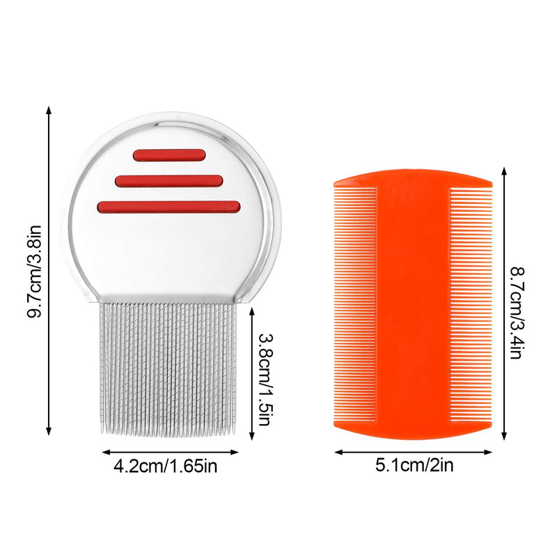 upain Pack of 5 Lice Combs Plastic Double-Sided Nit Comb Metal Teeth Flea Comb Lice Combs Extra Fine for Cats People Dogs for Removing Dandruff Hair Stain Nit - PawsPlanet Australia