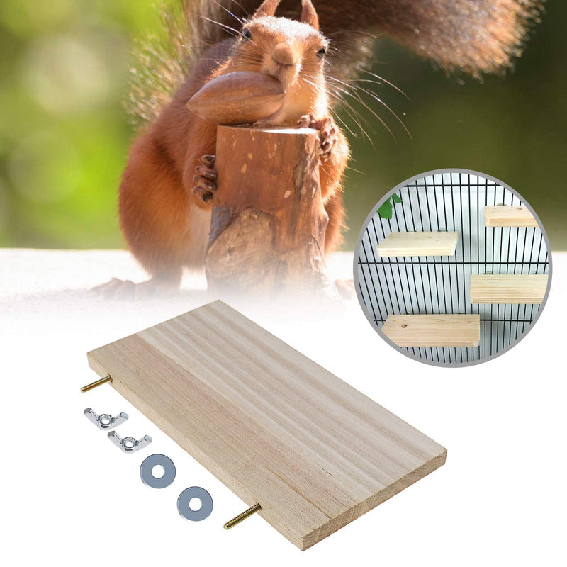 YINETTECH 4pcs Pet Hamster Chinchilla Wooden Rectangular Platform with Screw Nut Washer Small Animal Toy - PawsPlanet Australia