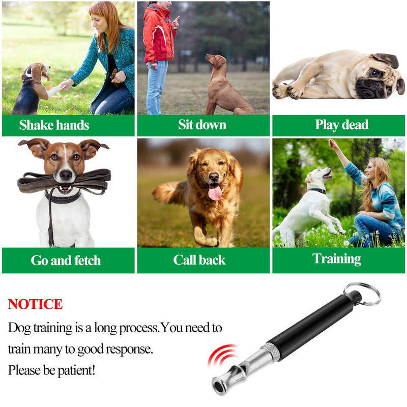 Bcyajdi Dog Whistle, Ultrasonic Dog Training Whistles with Adjustable Pitch Frequencies, Silent Dog Whistles for Recall, Stop Barking, Dog Training, 2 Pack Black - PawsPlanet Australia