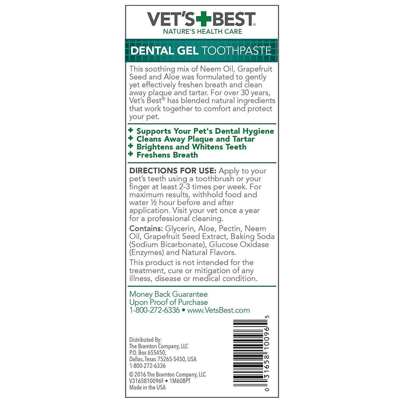 Vet's Best Enzymatic Dental Gel Toothpaste Dogs, USA Made (Toothpaste - 2 Pack) - PawsPlanet Australia