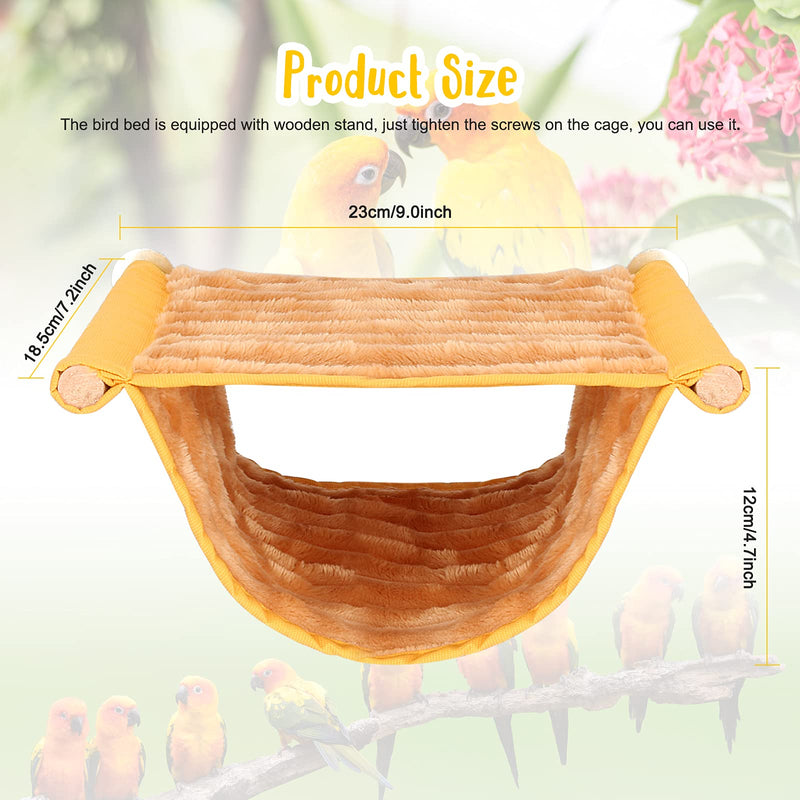 BWOGUE Winter Warm Bird Nest Bed Hanging Hammock Snuggle Hut Parrot House Tent Toy Bird Cage Perch for Parakeet Budgies Cockatiels Lovebird Cockatoo Finch Hamster Chinchilla Guinea Pig Yellow - PawsPlanet Australia