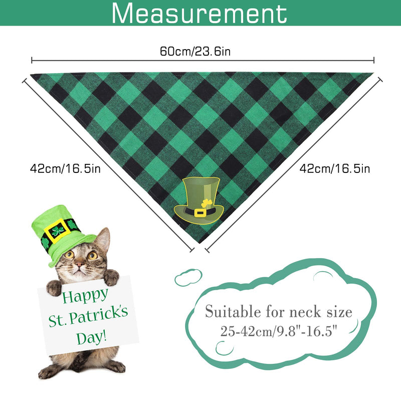 Kuoser 2 Pack St. Patrick’s Day Dog Bandanas, Green Plaid Lucky Shamrock Triangle Bibs Scarf for Small/Medium/Large Dog and Cat, Washable Pet Holiday Neckerchief - PawsPlanet Australia