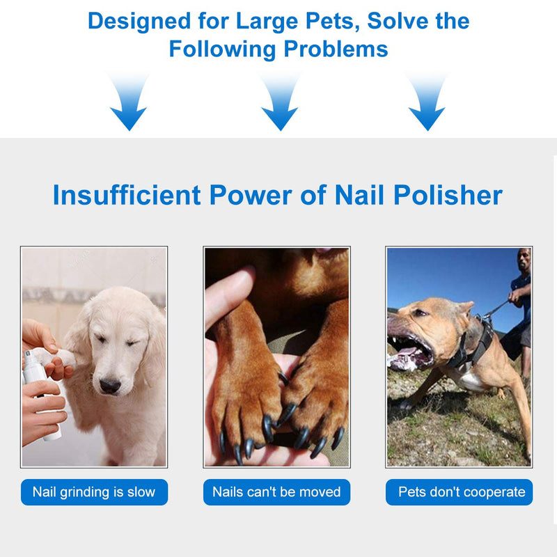 Makerfire Pet Nail Grinder Ultra Quiet Dog Nail Trimmer Clipper 2 Speed for Small Medium Large Dogs Cats Pets Paw with USB Charger - PawsPlanet Australia