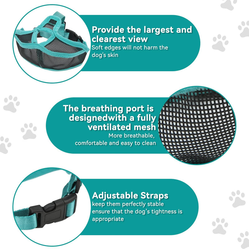 Muzzle for dogs, dog muzzle with short snout, mesh adjustable muzzle French bulldog, breathable short snout anti-bite bulldog for anti-biting, anti-bark licking S - PawsPlanet Australia