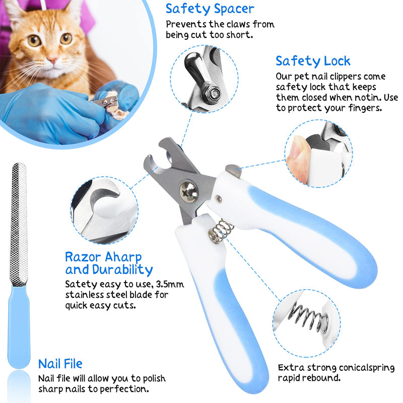 Hzran 6 Pieces Rabbit Grooming Kit, Pet Hair Remover, Rabbit Grooming Brush, Shampoo Bath Brush, Small Animal Nail Clippers and Trimmers, Pet Comb Grooming Set for Rabbit, Hamster, Bunny, Guinea Pig - PawsPlanet Australia