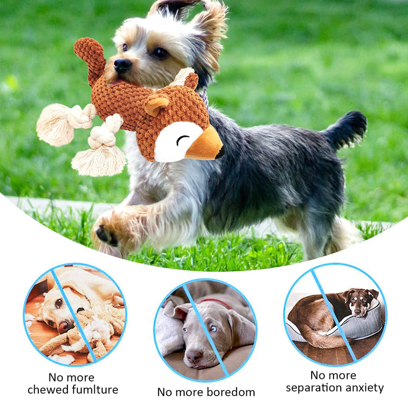 Sqinor Dog Toy Plush Squeaky Interactive Stable Toy for Large Small Dogs and Puppies - Cuddly Toy for Dogs (Squirrels) Squirrels - PawsPlanet Australia