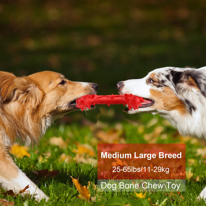 [Australia] - Jemesx Dog Chew Toys for Aggressive Chewers, Almost Indestructible Dog Bone Toy with Beef Flavor, Durable and Bite-Resistant Natural Rubber Teeth Cleaning Dog Toys for Medium Large Breed Dogs 