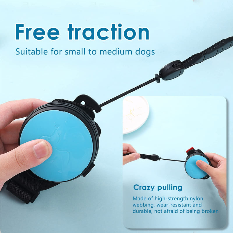 PETCUTE Adjustable dog leash roll leash, 3M strong dog leash with comfortable handle for small, medium dogs, 360° hands free wrist dog leash, one button unlock, up to 30 kg black - PawsPlanet Australia