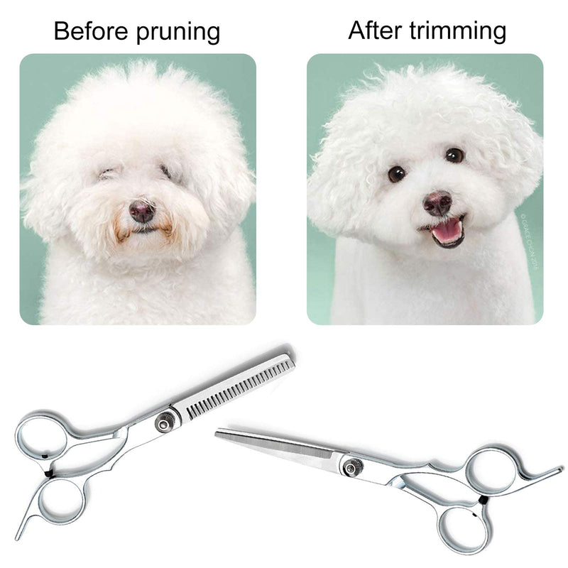 PET Grooming Scissors, Pet Grooming Scissors Set, 6 inch Stainless Steel Pet Grooming Scissors---Thinning/Chunking. - PawsPlanet Australia
