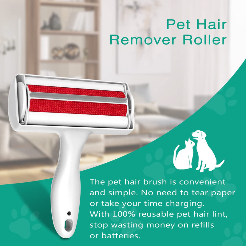 ORIA Pet Hair Remover Roller, 2-Way Reusable Cat and Dog Hair Remover Brush, Large Capacity Self-Cleaning Lint Remover, Perfect for Carpet, Clothes and Sofa - PawsPlanet Australia