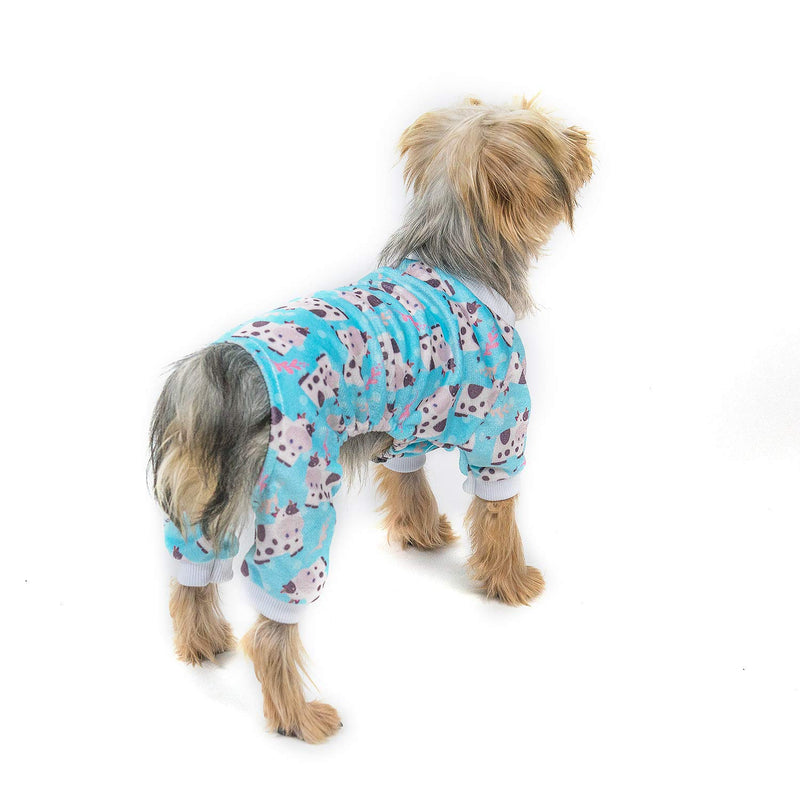 [Australia] - CuteBone Dog Pjs Onesies Pet Clothes Jumpsuit Apparel Soft Puppy Pajamas X-Small Cows&giraffe (Pack of 2) 