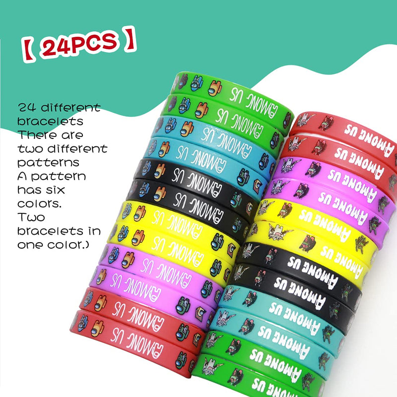 xrn 24PCS am0ng us Bracelets- am0mg us Birthday Party Favors Video Game Bracelets Christmas Bracelets Accessories Gift, Holiday Decoration Wrist Band Party Supplies for am0ng us Themed Party - PawsPlanet Australia