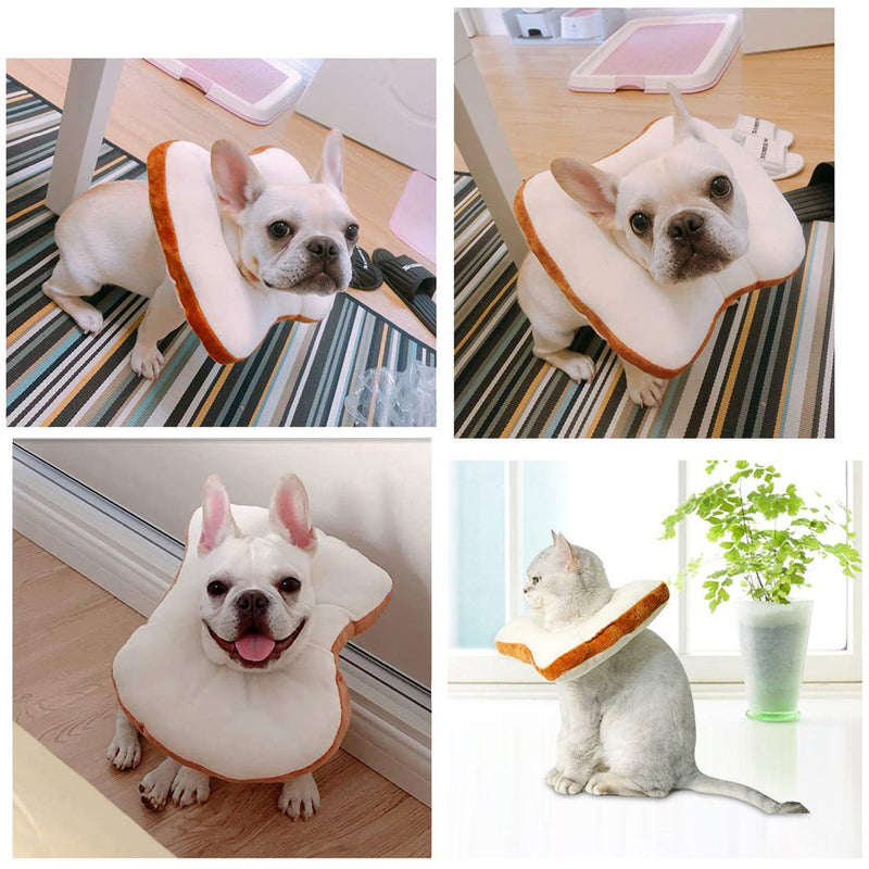 VICTORIE Pet Protective Collar Recovery Anti-Bite Lick Wound Healing Surgery Neck Cover for Small Medium Dogs Cats Puppy Bread L - PawsPlanet Australia